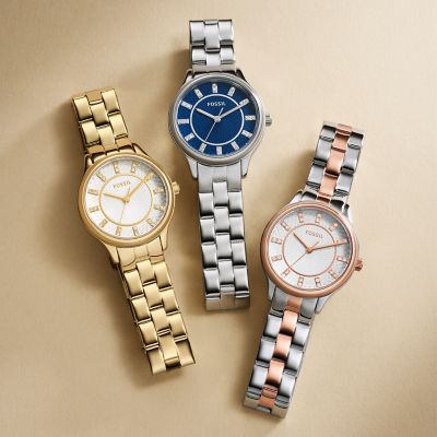 Modern Sophisticate Three-Hand Two-Tone Stainless Steel Watch