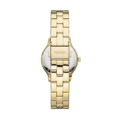 Modern Sophisticate Three-Hand Gold-Tone Stainless Steel Watch