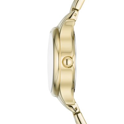 Modern Sophisticate Three-Hand Gold-Tone Stainless Steel Watch