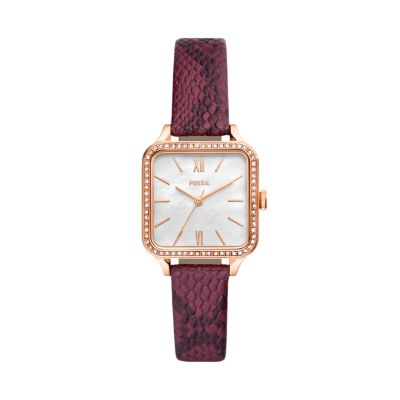 Colleen Three-Hand Red Leather Watch