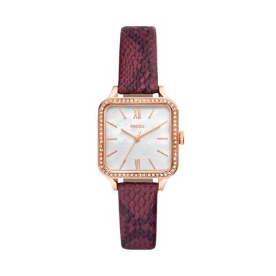 Fossil red online watch