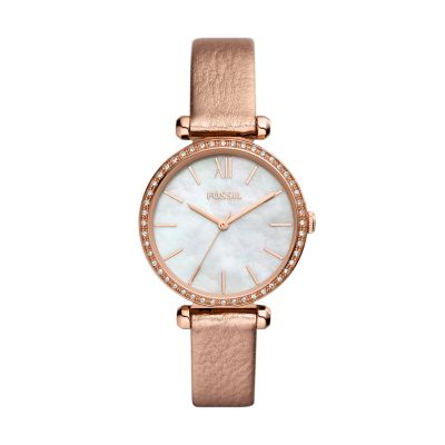 Tillie Three-Hand Rose Gold Leather Watch - BQ3920 - Watch Station