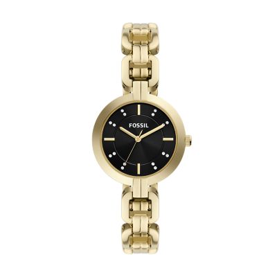 Fossil Outlet Women's Kerrigan Three-Hand Gold-Tone Stainless Steel Watch - Gold