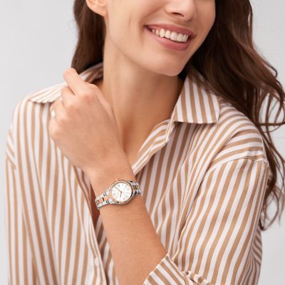 Fossil ladies watch two on sale tone