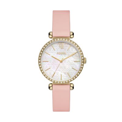 Fossil Outlet Women's Tillie Three-Hand Blush Leather Watch - Pink