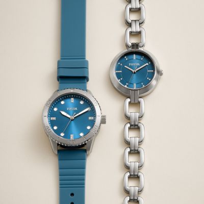 Dayle Three-Hand Blue Silicone Watch - BQ3939 - Fossil