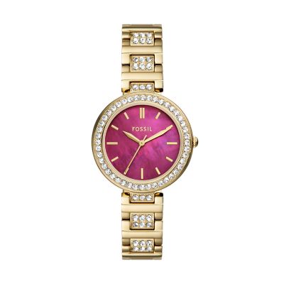 Karli Three-Hand Gold-Tone Stainless Steel Watch