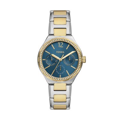 Eevie Multifunction Two Tone Stainless Steel Watch BQ3948 Fossil