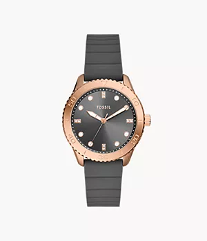Dayle Three-Hand Gray Silicone Watch
