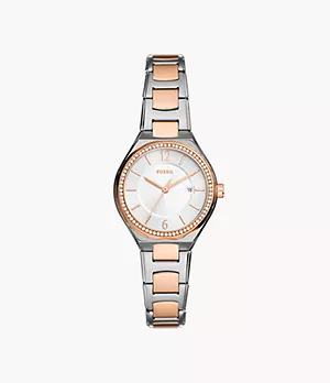 Eevie Three-Hand Date Two-Tone Stainless Steel Watch