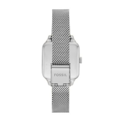 Colleen Three-Hand Stainless Steel Mesh Watch