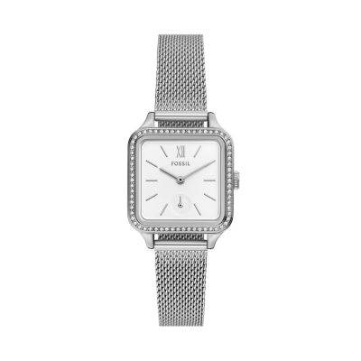 Colleen Three-Hand Stainless Steel Mesh Watch