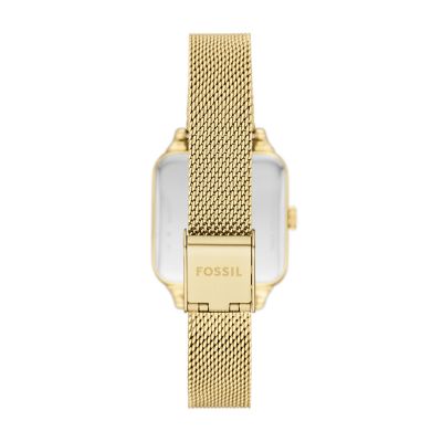 Colleen Three-Hand Gold-Tone Stainless Steel Mesh Watch