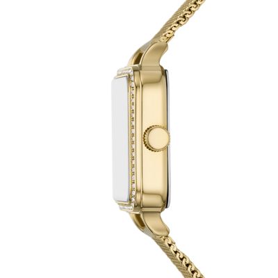 Colleen Three-Hand Gold-Tone Stainless Steel Mesh Watch