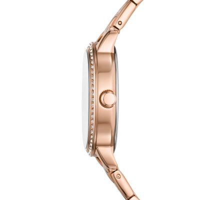 Penny Three Hand Rose Gold Tone Stainless Steel Watch BQ3977 Fossil