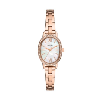 Fossil Outlet Uhr Penny 3-Zeiger-Werk Edelstahl roségoldfarben