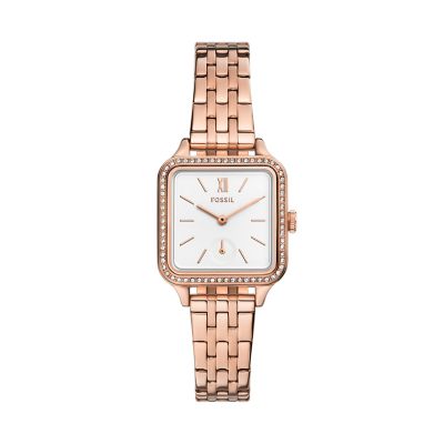 Fossil Outlet Uhr Colleen 3-Zeiger-Werk Edelstahl roségoldfarben