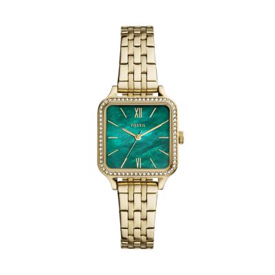 Colleen Three Hand Gold Tone Stainless Steel Watch