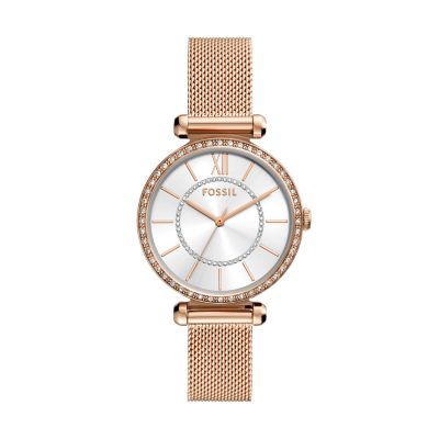 Fossil Outlet Uhr Tillie 3-Zeiger-Werk Edelstahl roségoldfarben