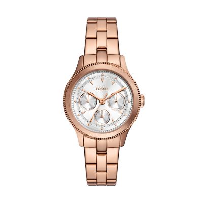 Doré rose for Montre Brynn multifonction, en acier inoxydable, bicolore