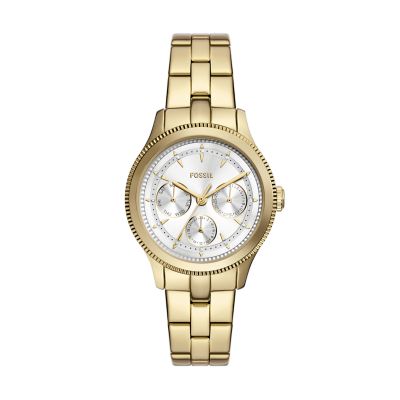 Fossil Outlet Uhr Brynn Multifunktionswerk Edelstahl goldfarben