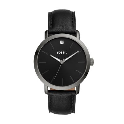 Lux Luther Three-Hand Black Leather Watch
