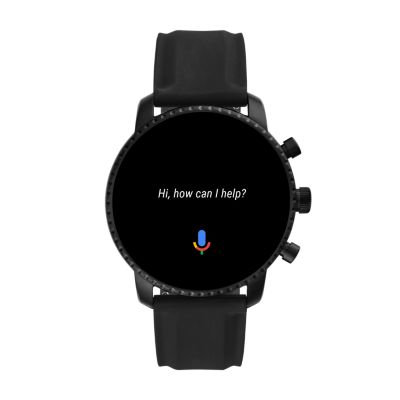 fossil q explorist hr black silicone