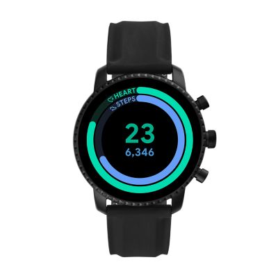 fossil q explorist gen 4 digital black silicone strap watch