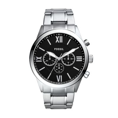 Silver for His and Her Chronograph Gold-Tone Stainless Steel Watch Gift Set