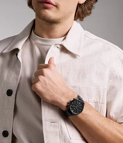 Fenmore Multifunction Black Leather Watch - BQM2364 - Fossil Fenmore Multifunction Black Leather Watch - BQM2364 - Fossil