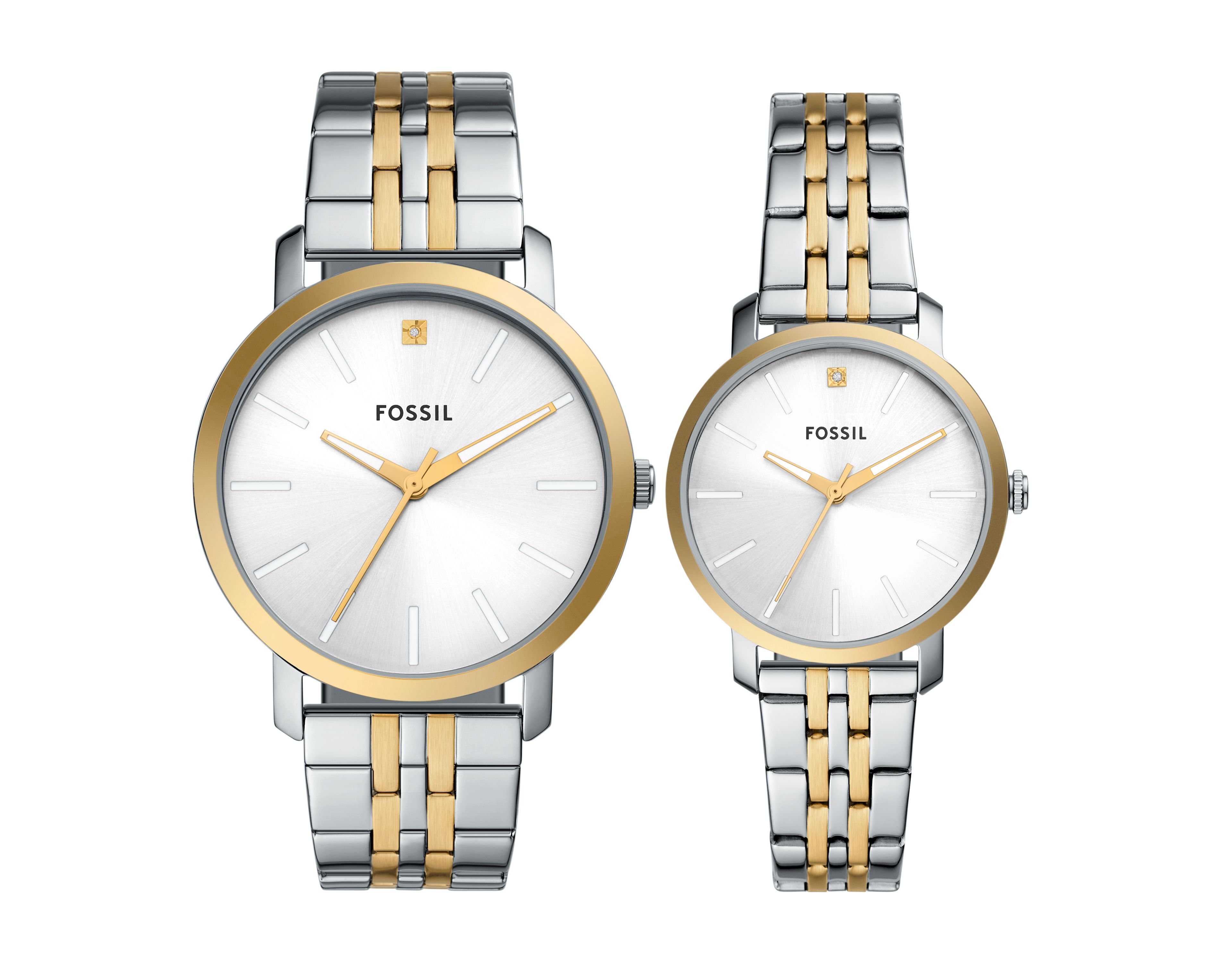 His and Her Lux Luther Three-Hand Two-Tone Stainless Steel Watch Gift Set
