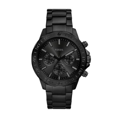 Bannon Multifunction Black Stainless Steel Watch - BQM2587 - Fossil