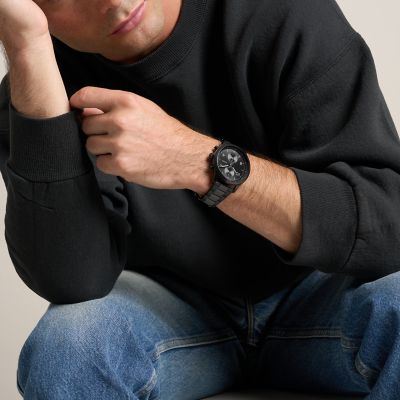 BENNETT マルチファンクション ブラック ステンレススチールウォッチ