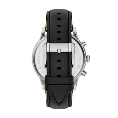 Bennett Multifunction Black Leather Watch