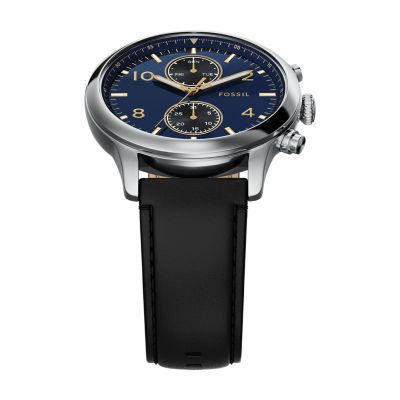 Bennett Multifunction Black Leather Watch
