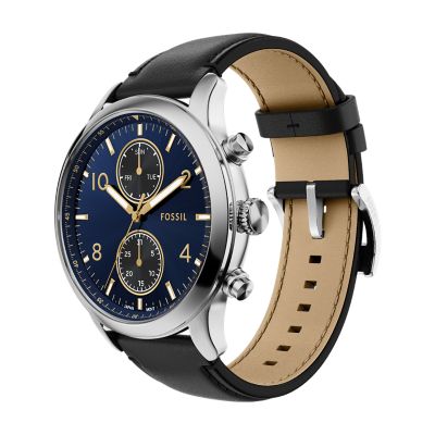 Bennett Multifunction Black Leather Watch