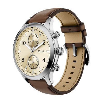 Bennett Multifunction Brown Leather Watch