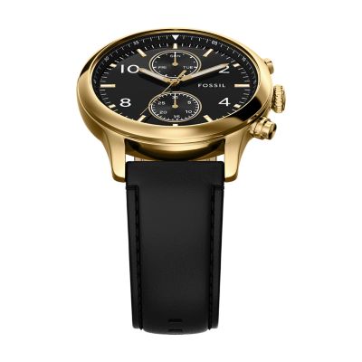 Bennett Multifunction Black Leather Watch