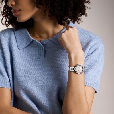 Karli Three-Hand Silver-Tone Watch