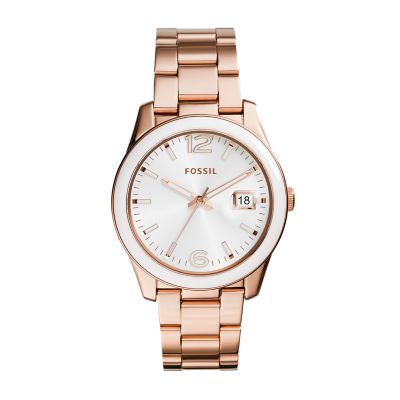 Perfect Boyfriend Rose-Tone Stainless Steel Watch - Fossil