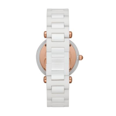 Carlie Multifunction White Ceramic Watch Ce1093 Fossil