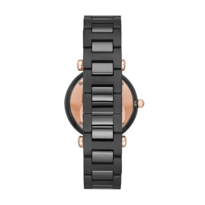 Carlie Multifunction Black Ceramic Watch Ce1094 Fossil