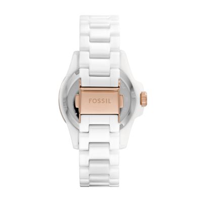 FB 01 Three Hand White Ceramic Watch CE1107 Fossil