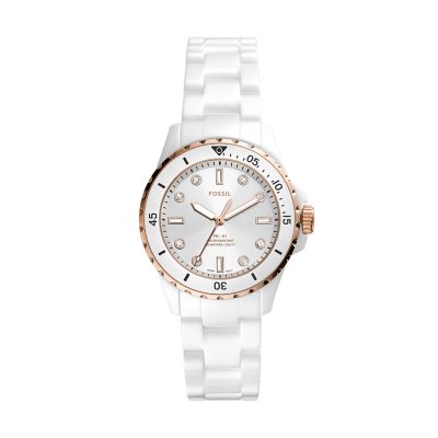 FB-01 Three-Hand White Ceramic Watch - CE1107 - Fossil