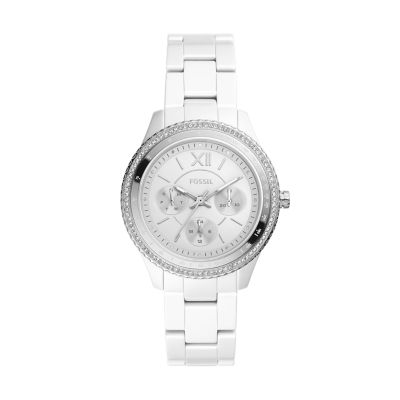 Stella Multifunction White Ceramic Watch CE1113 Fossil