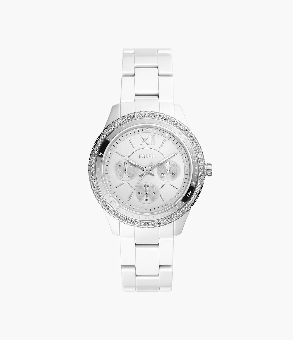 Image of Stella Multifunction White Ceramic Watch