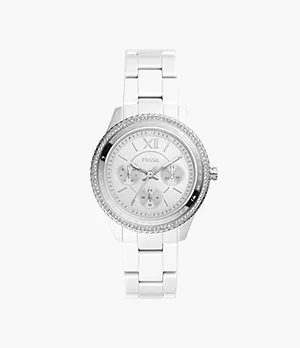 Stella Multifunction White Ceramic Watch
