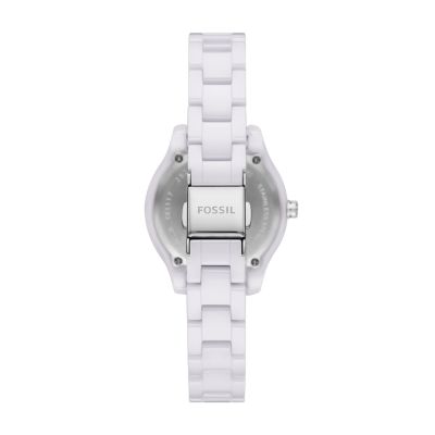 Fossil white ceramic discount watch