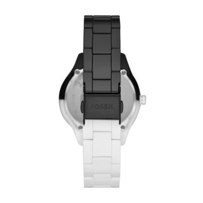 Stella Multifunction Black and White Ceramic Watch - CE1118 - Fossil