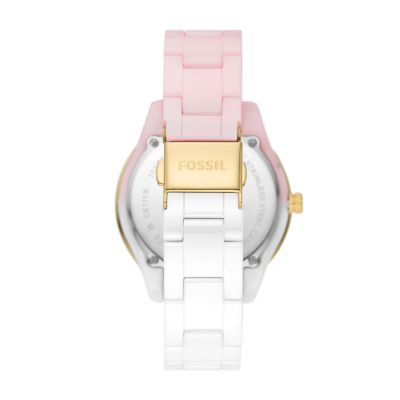 Stella Multifunction Pink and White Ceramic Watch CE1119 Watch